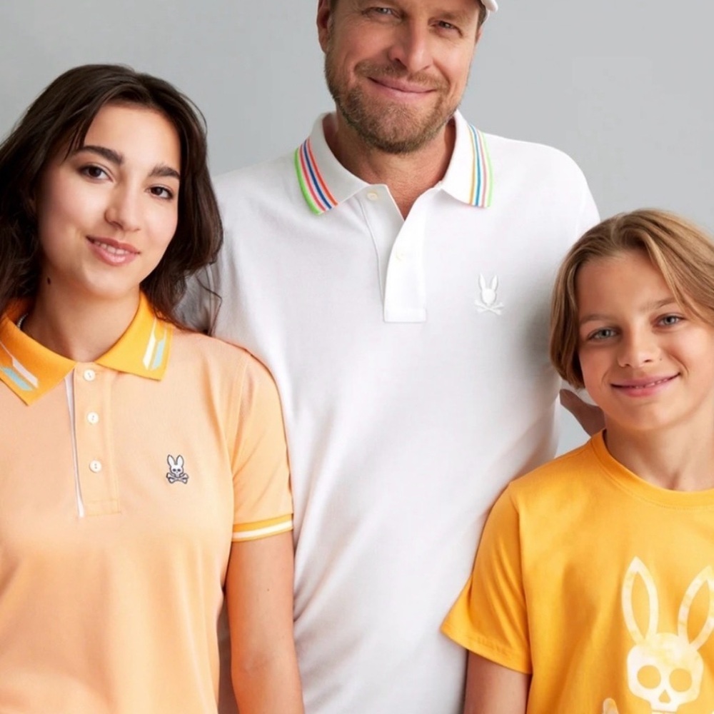Psycho Bunny Men's, Athens Pique Striped Collar Polo Shirt White